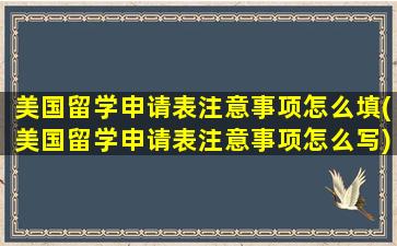 美国留学申请表注意事项怎么填(美国留学申请表注意事项怎么写)