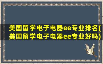 美国留学电子电器ee专业排名(美国留学电子电器ee专业好吗)