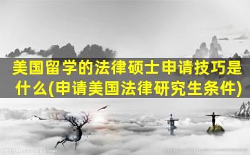 美国留学的法律硕士申请技巧是什么(申请美国法律研究生条件)