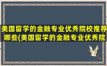 美国留学的金融专业优秀院校推荐哪些(美国留学的金融专业优秀院校推荐什么)