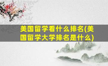 美国留学看什么排名(美国留学大学排名是什么)