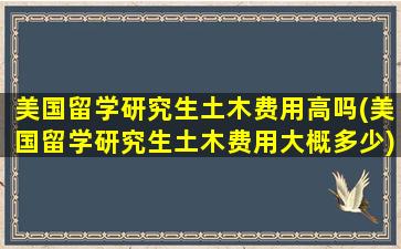 美国留学研究生土木费用高吗(美国留学研究生土木费用大概多少)