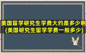 美国留学研究生学费大约是多少啊(美国研究生留学学费一般多少)