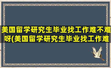 美国留学研究生毕业找工作难不难呀(美国留学研究生毕业找工作难不难找)