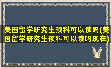 美国留学研究生预科可以读吗(美国留学研究生预科可以读吗现在)