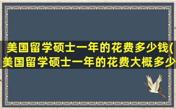 美国留学硕士一年的花费多少钱(美国留学硕士一年的花费大概多少)