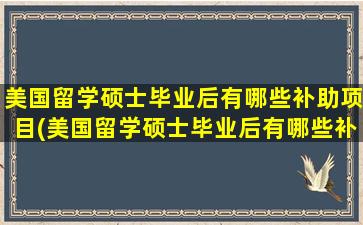 美国留学硕士毕业后有哪些补助项目(美国留学硕士毕业后有哪些补助)