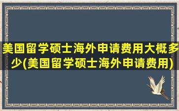 美国留学硕士海外申请费用大概多少(美国留学硕士海外申请费用)