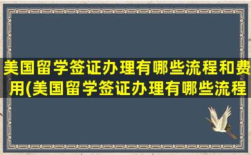 美国留学签证办理有哪些流程和费用(美国留学签证办理有哪些流程图)