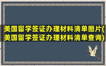 美国留学签证办理材料清单图片(美国留学签证办理材料清单查询)