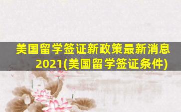 美国留学签证新政策最新消息2021(美国留学签证条件)