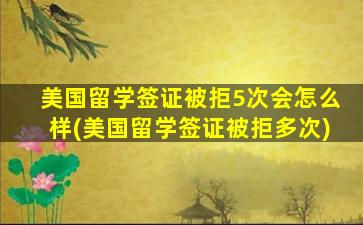 美国留学签证被拒5次会怎么样(美国留学签证被拒多次)