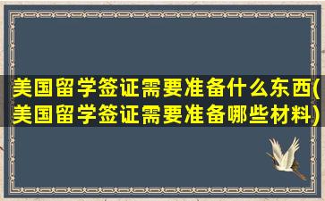 美国留学签证需要准备什么东西(美国留学签证需要准备哪些材料)