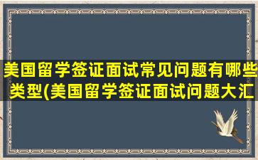 美国留学签证面试常见问题有哪些类型(美国留学签证面试问题大汇总)