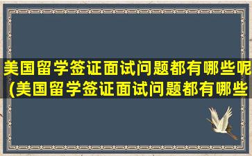 美国留学签证面试问题都有哪些呢(美国留学签证面试问题都有哪些内容)