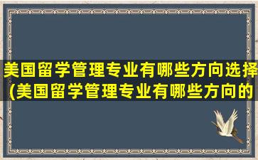 美国留学管理专业有哪些方向选择(美国留学管理专业有哪些方向的)