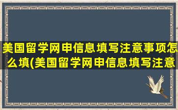 美国留学网申信息填写注意事项怎么填(美国留学网申信息填写注意事项是什么)