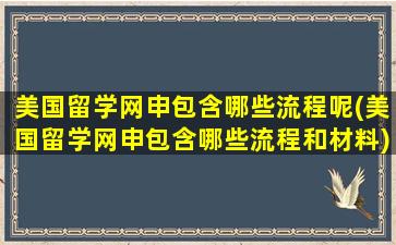 美国留学网申包含哪些流程呢(美国留学网申包含哪些流程和材料)