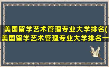 美国留学艺术管理专业大学排名(美国留学艺术管理专业大学排名一览表)