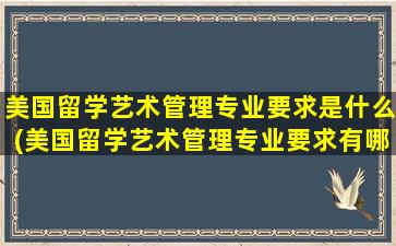 美国留学艺术管理专业要求是什么(美国留学艺术管理专业要求有哪些)