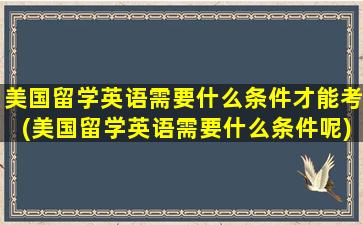 美国留学英语需要什么条件才能考(美国留学英语需要什么条件呢)