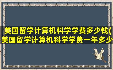 美国留学计算机科学学费多少钱(美国留学计算机科学学费一年多少)