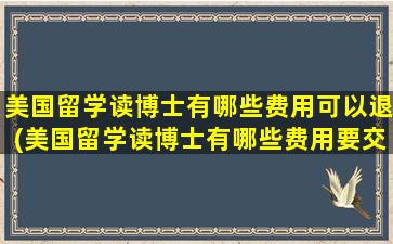 美国留学读博士有哪些费用可以退(美国留学读博士有哪些费用要交)