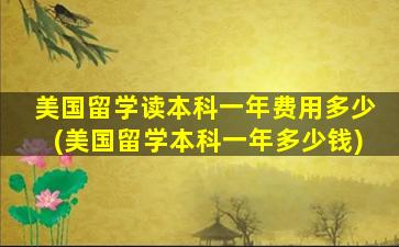 美国留学读本科一年费用多少(美国留学本科一年多少钱)