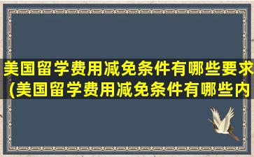 美国留学费用减免条件有哪些要求(美国留学费用减免条件有哪些内容)