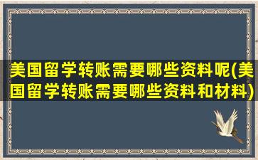 美国留学转账需要哪些资料呢(美国留学转账需要哪些资料和材料)