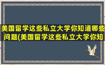 美国留学这些私立大学你知道哪些问题(美国留学这些私立大学你知道哪些知识)