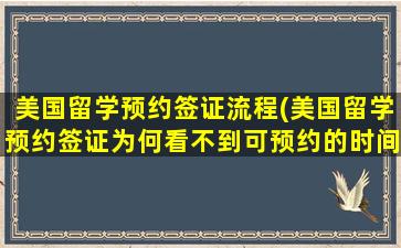 美国留学预约签证流程(美国留学预约签证为何看不到可预约的时间)