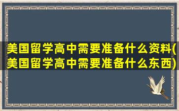 美国留学高中需要准备什么资料(美国留学高中需要准备什么东西)