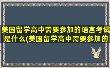 美国留学高中需要参加的语言考试是什么(美国留学高中需要参加的语言考试吗)