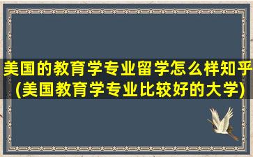 美国的教育学专业留学怎么样知乎(美国教育学专业比较好的大学)