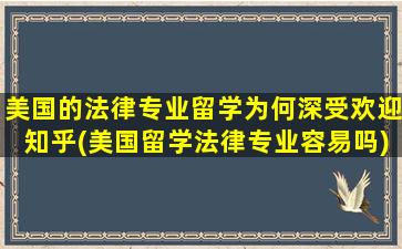 美国的法律专业留学为何深受欢迎知乎(美国留学法律专业容易吗)