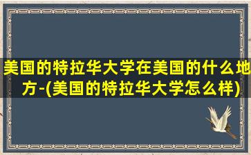 美国的特拉华大学在美国的什么地方-(美国的特拉华大学怎么样)