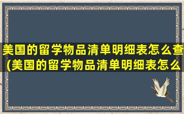 美国的留学物品清单明细表怎么查(美国的留学物品清单明细表怎么填)