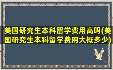 美国研究生本科留学费用高吗(美国研究生本科留学费用大概多少)