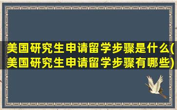 美国研究生申请留学步骤是什么(美国研究生申请留学步骤有哪些)