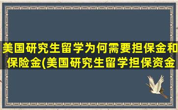 美国研究生留学为何需要担保金和保险金(美国研究生留学担保资金是多少)