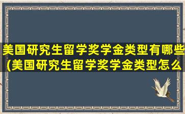 美国研究生留学奖学金类型有哪些(美国研究生留学奖学金类型怎么填)