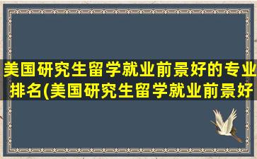 美国研究生留学就业前景好的专业排名(美国研究生留学就业前景好的专业)