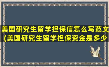 美国研究生留学担保信怎么写范文(美国研究生留学担保资金是多少)