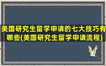 美国研究生留学申请的七大技巧有哪些(美国研究生留学申请流程)