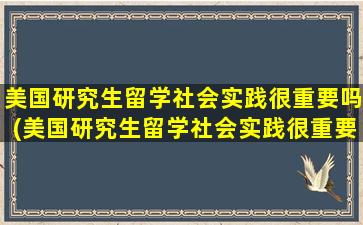 美国研究生留学社会实践很重要吗(美国研究生留学社会实践很重要吗为什么)