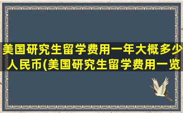 美国研究生留学费用一年大概多少人民币(美国研究生留学费用一览表)