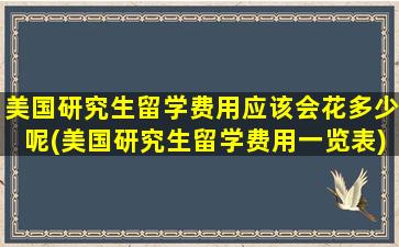 美国研究生留学费用应该会花多少呢(美国研究生留学费用一览表)