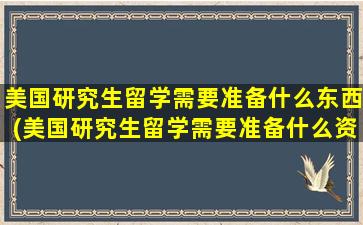 美国研究生留学需要准备什么东西(美国研究生留学需要准备什么资料)