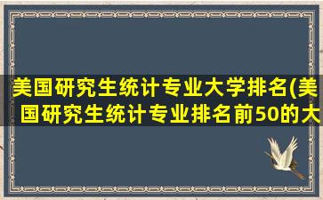 美国研究生统计专业大学排名(美国研究生统计专业排名前50的大学)